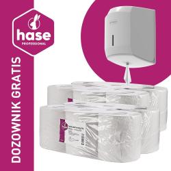 Hase Pakiet Smart ręcznik papierowy 1W, Makulatura 12 rolek + podajnik GRATIS!