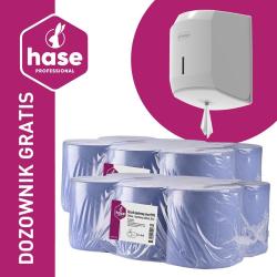 Hase Pakiet Smart ręczniki papierowe 1W Celuloza niebieskie, 12 rolek + podajnik GRATIS!