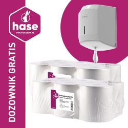 Hase Pakiet Smart ręczniki 1W Celuloza, 12 rolek + podajnik GRATIS!