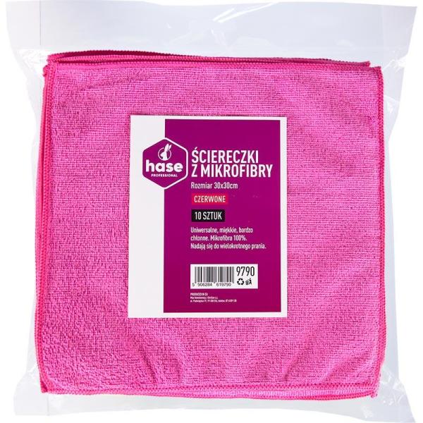 Hase ściereczki z mikrofibry 30x30cm 9790, 10 sztuk Czerwone
