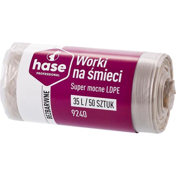 Hase worki LDPE 35L 50 szt. 9240 bezbarwne